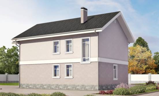 170-008-П Проект двухэтажного дома, небольшой загородный дом из пеноблока Усинск | Проекты домов от House Expert