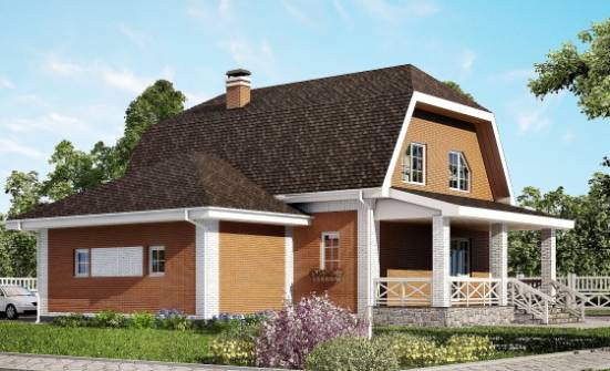 160-006-П Проект двухэтажного дома с мансардой, гараж, средний дом из керамзитобетонных блоков Воркута | Проекты домов от House Expert