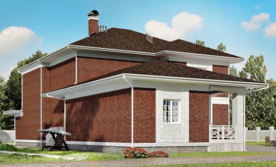 315-001-П Проект двухэтажного дома и гаражом, уютный коттедж из кирпича Инта | Проекты домов от House Expert