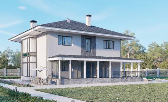 250-004-Л Проект двухэтажного дома, большой загородный дом из газобетона Сосногорск | Проекты домов от House Expert