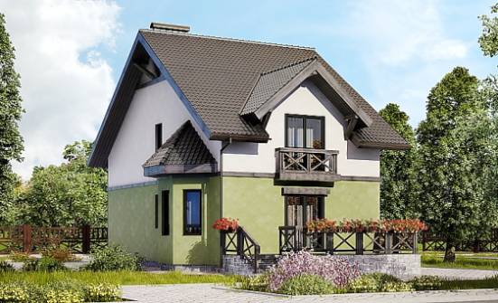 120-003-П Проект двухэтажного дома мансардой, небольшой загородный дом из арболита Сыктывкар | Проекты домов от House Expert