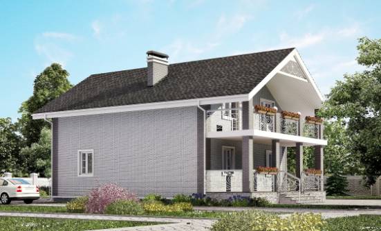 150-007-П Проект двухэтажного дома с мансардным этажом, небольшой домик из поризованных блоков Воркута | Проекты домов от House Expert