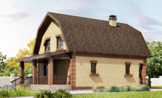 130-005-Л Проект двухэтажного дома с мансардой, современный дом из арболита Усинск | Проекты домов от House Expert