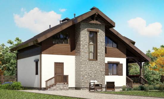 150-004-Л Проект двухэтажного дома с мансардой, доступный загородный дом из теплоблока Емва | Проекты домов от House Expert