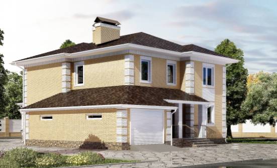 220-006-Л Проект двухэтажного дома и гаражом, красивый дом из поризованных блоков Печора | Проекты домов от House Expert