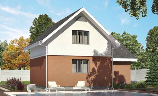 120-002-Л Проект двухэтажного дома мансардный этаж, гараж, уютный дом из теплоблока Инта | Проекты домов от House Expert