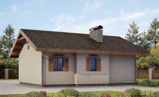 090-002-Л Проект одноэтажного дома, простой домик из кирпича Инта | Проекты одноэтажных домов от House Expert