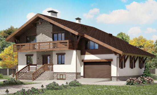420-001-П Проект трехэтажного дома мансардой и гаражом, огромный коттедж из кирпича Сосногорск | Проекты домов от House Expert