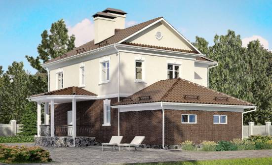 190-002-Л Проект двухэтажного дома и гаражом, просторный коттедж из газобетона Сосногорск | Проекты домов от House Expert