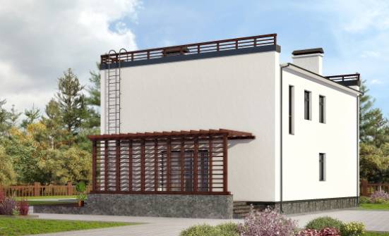 215-002-П Проект двухэтажного дома, современный домик из газосиликатных блоков Усинск | Проекты домов от House Expert