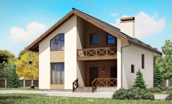 170-002-П Проект двухэтажного дома мансардой, уютный домик из газосиликатных блоков Усинск | Проекты домов от House Expert