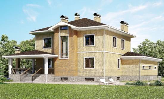 350-002-Л Проект трехэтажного дома, гараж, огромный дом из кирпича Сыктывкар | Проекты домов от House Expert