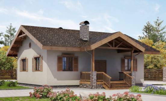 090-002-Л Проект одноэтажного дома, простой домик из кирпича Инта | Проекты домов от House Expert