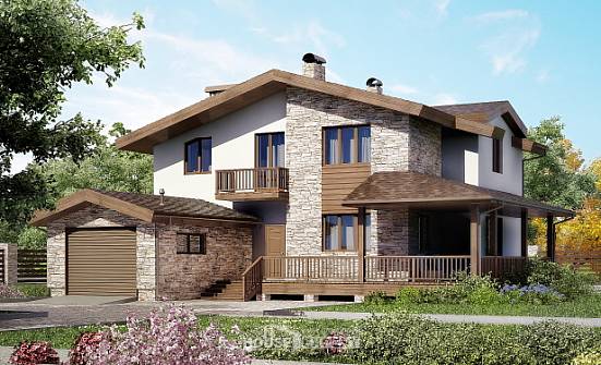 220-001-П Проект двухэтажного дома мансардой, гараж, классический коттедж из газосиликатных блоков Инта | Проекты домов от House Expert