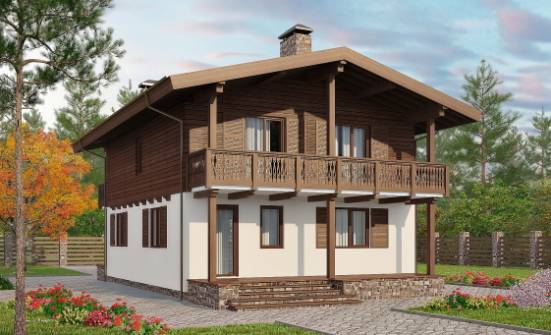 150-016-Л Проект двухэтажного дома мансардой, компактный загородный дом из пеноблока Инта | Проекты домов от House Expert