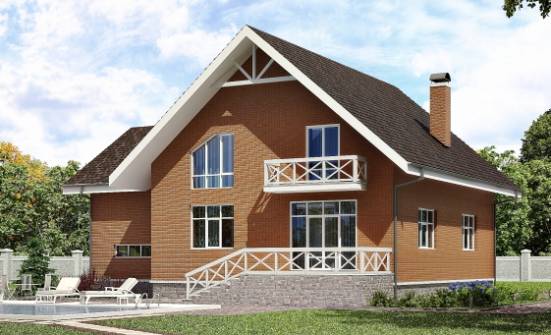 215-001-П Проект двухэтажного дома мансардой, гараж, простой загородный дом из бризолита Сосногорск | Проекты домов от House Expert