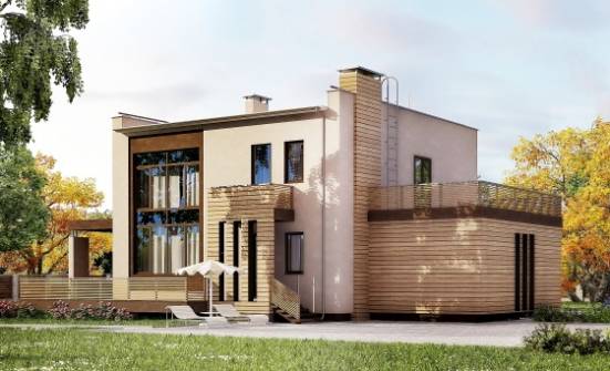 220-003-Л Проект двухэтажного дома, гараж, классический коттедж из поризованных блоков Емва | Проекты домов от House Expert