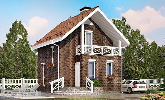 045-001-Л Проект двухэтажного дома мансардой, махонький дом из твинблока Инта | Проекты домов от House Expert
