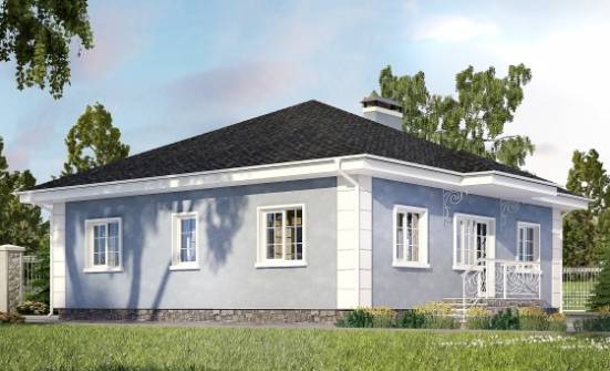 100-001-П Проект одноэтажного дома, недорогой коттедж из газосиликатных блоков Емва | Проекты домов от House Expert
