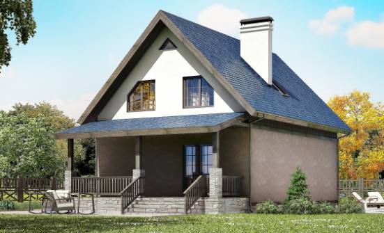 130-003-П Проект двухэтажного дома мансардой, доступный коттедж из поризованных блоков Сыктывкар | Проекты домов от House Expert