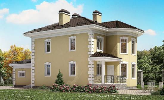 150-006-Л Проект двухэтажного дома, гараж, красивый домик из арболита Усинск | Проекты домов от House Expert