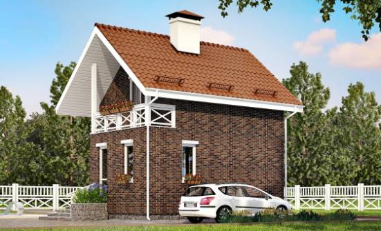 045-001-Л Проект двухэтажного дома мансардой, махонький дом из твинблока Инта | Проекты домов от House Expert