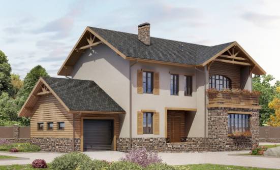 200-005-Л Проект двухэтажного дома, гараж, классический домик из арболита Емва | Проекты домов от House Expert
