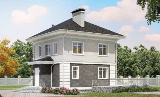 090-003-П Проект двухэтажного дома, скромный коттедж из блока Инта | Проекты домов от House Expert