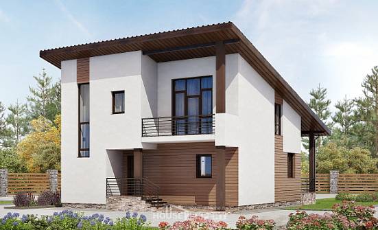 140-005-П Проект двухэтажного дома с мансардой, простой домик из поризованных блоков Инта | Проекты домов от House Expert
