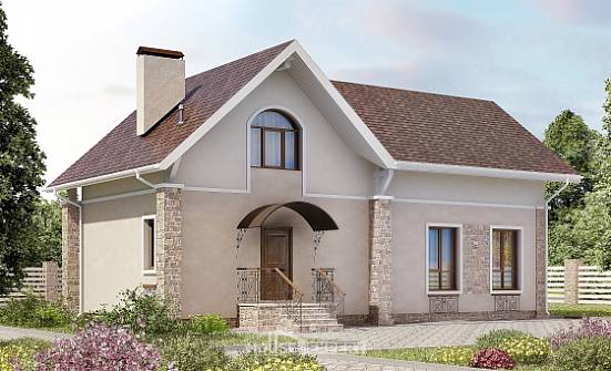 150-012-Л Проект двухэтажного дома с мансардным этажом, простой дом из теплоблока Инта | Проекты домов от House Expert