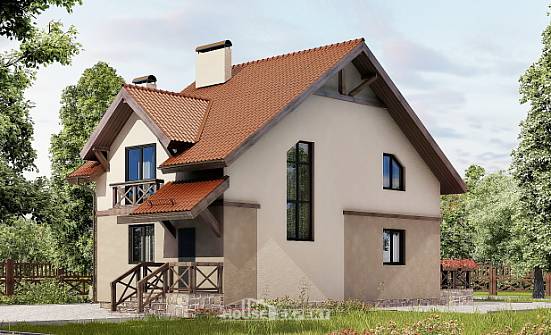 120-003-Л Проект двухэтажного дома мансардой, современный коттедж из арболита Сосногорск | Проекты домов от House Expert