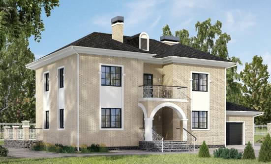180-006-П Проект двухэтажного дома и гаражом, красивый коттедж из кирпича Сосногорск | Проекты домов от House Expert