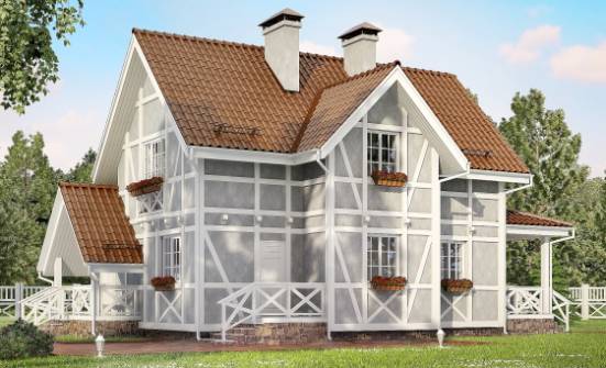 160-003-Л Проект двухэтажного дома мансардой, бюджетный домик из твинблока Усинск | Проекты домов от House Expert