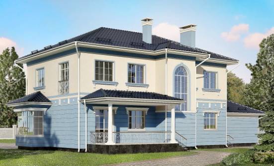 285-003-Л Проект двухэтажного дома и гаражом, просторный коттедж из кирпича Усинск | Проекты домов от House Expert