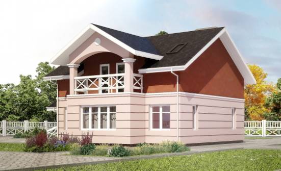 155-009-Л Проект двухэтажного дома с мансардой, современный дом из керамзитобетонных блоков Сосногорск | Проекты домов от House Expert