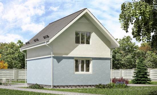 095-002-П Проект двухэтажного дома с мансардой, скромный домик из твинблока Ухта | Проекты домов от House Expert