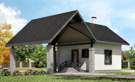 060-001-П Проект двухэтажного дома мансардный этаж, гараж, маленький домик из газобетона Усинск | Проекты домов от House Expert