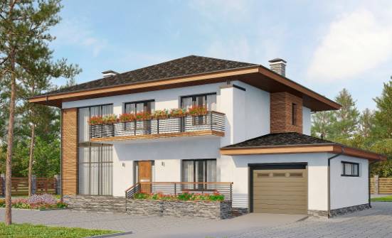 305-001-П Проект двухэтажного дома, гараж, огромный дом из бризолита Усинск | Проекты домов от House Expert