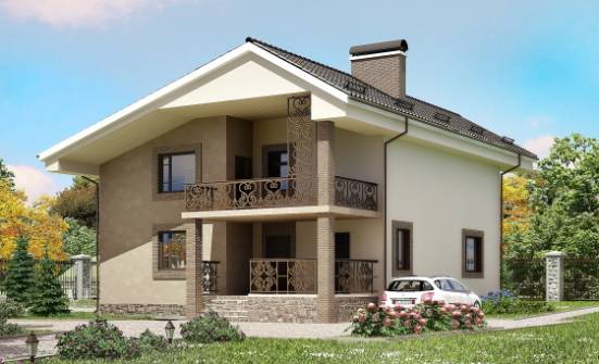 210-003-П Проект двухэтажного дома с мансардой, красивый загородный дом из блока Сосногорск | Проекты домов от House Expert