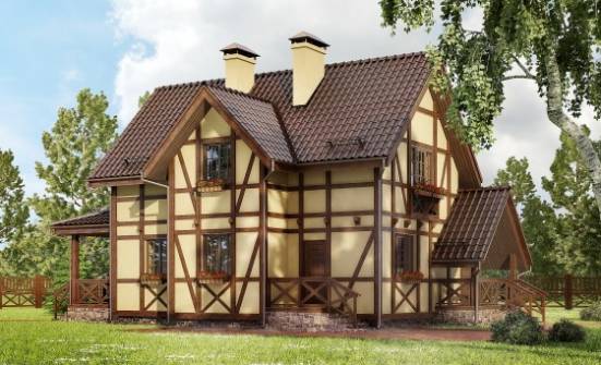 160-003-П Проект двухэтажного дома мансардой, уютный загородный дом из поризованных блоков Усинск | Проекты домов от House Expert