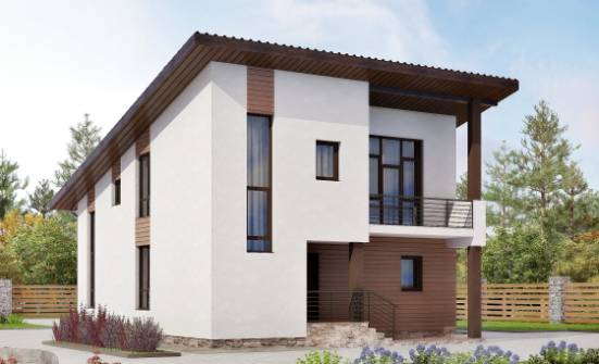 140-005-П Проект двухэтажного дома с мансардой, простой домик из поризованных блоков Инта | Проекты домов от House Expert