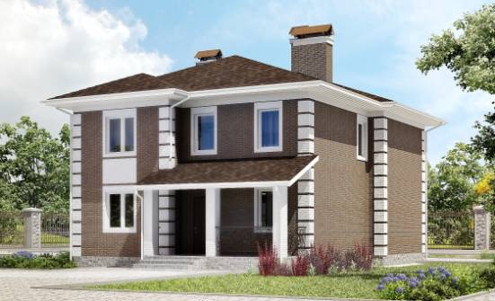185-002-П Проект двухэтажного дома, скромный домик из бризолита Сыктывкар | Проекты домов от House Expert