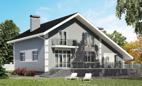 190-006-Л Проект двухэтажного дома мансардой, гараж, современный домик из пеноблока Усинск | Проекты домов от House Expert