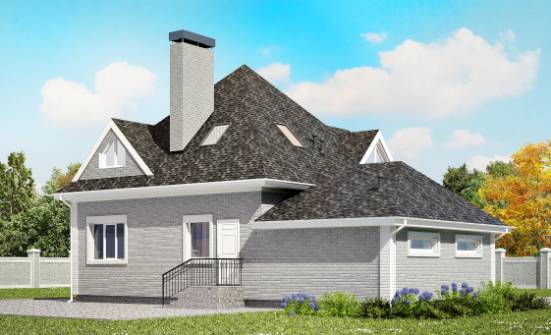 135-001-Л Проект двухэтажного дома с мансардой, гараж, бюджетный домик из кирпича Ухта | Проекты домов от House Expert