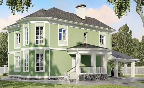 170-001-Л Проект двухэтажного дома, гараж, компактный дом из пеноблока Сыктывкар | Проекты домов от House Expert