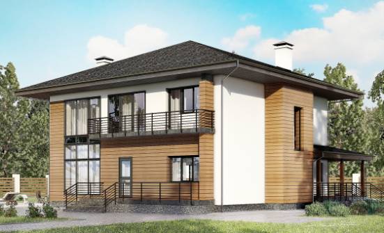 245-001-П Проект двухэтажного дома, простой домик из поризованных блоков Усинск | Проекты домов от House Expert