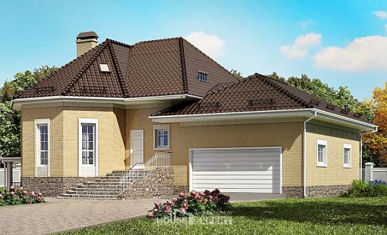 400-001-П Проект трехэтажного дома с мансардой и гаражом, большой домик из газобетона Сосногорск | Проекты домов от House Expert