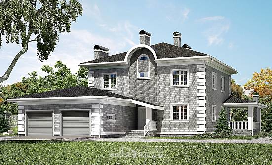 245-004-Л Проект двухэтажного дома, гараж, красивый коттедж из кирпича Воркута | Проекты домов от House Expert