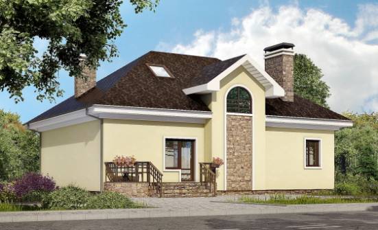 150-008-Л Проект двухэтажного дома с мансардой, бюджетный домик из теплоблока Ухта | Проекты домов от House Expert