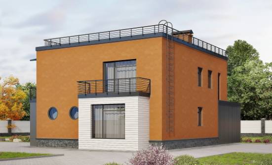 260-002-Л Проект двухэтажного дома, гараж, большой домик из теплоблока Воркута | Проекты домов от House Expert
